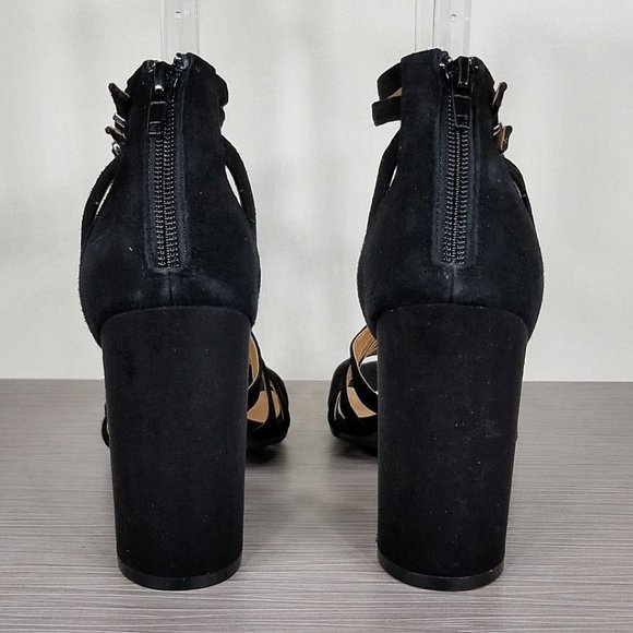 BP. Gaby Ankle Strap Sandal, Black Suede, Womens Various Sizes - Picture 5 of 10